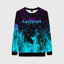 Женский свитшот GENSHIN IMPACT НЕОНОВЫЙ ОГОНЬ