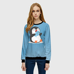 Свитшот женский Пингвин, цвет: 3D-черный — фото 2