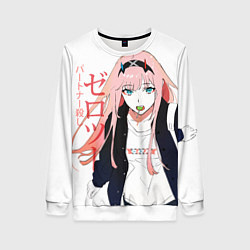 Свитшот женский Zero Two, Darling in the Franx, цвет: 3D-белый
