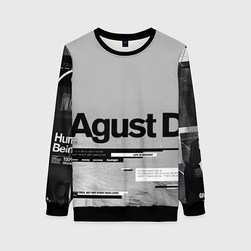Женский свитшот Agust D / 3D-Черный – фото 1