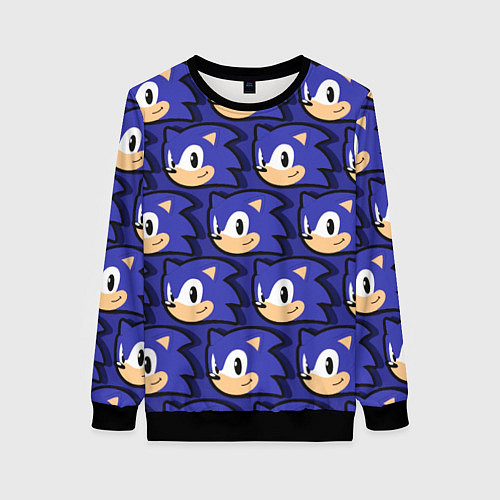 Женский свитшот Sonic pattern / 3D-Черный – фото 1