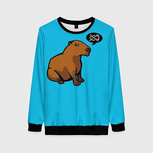 Женский свитшот Капибара / 3D-Черный – фото 1