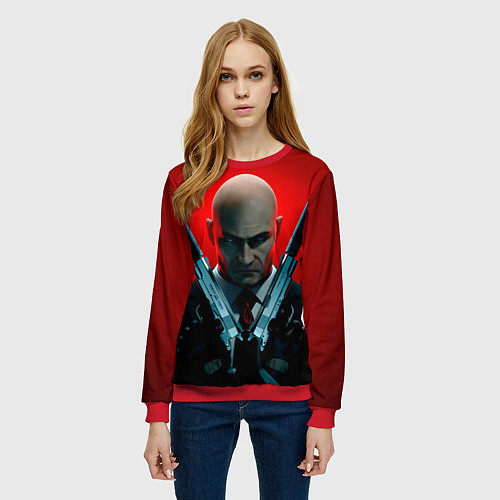 Женский свитшот Agent here / 3D-Красный – фото 3