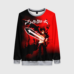 Женский свитшот Чёрный Аста красный туман