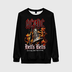 Свитшот женский ACDC Hells Bells, цвет: 3D-черный