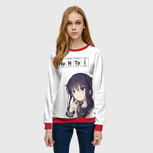 Женский свитшот Хентай / 3D-Красный – фото 3