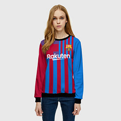 Свитшот женский Месси Барселона 20212022, цвет: 3D-черный — фото 2