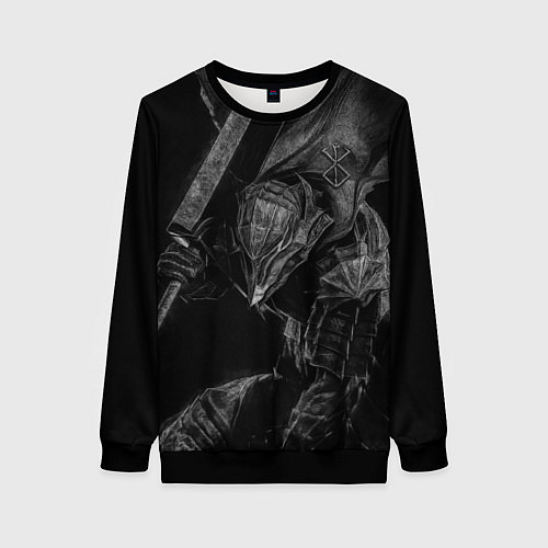 Женский свитшот БЕРСЕРК черно - белый / 3D-Черный – фото 1