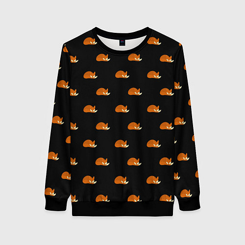 Женский свитшот Лисы / 3D-Черный – фото 1