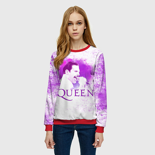 Женский свитшот Freddie Mercury Queen Z / 3D-Красный – фото 3