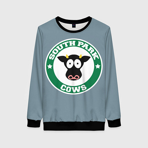 Женский свитшот Коровы вперед / 3D-Черный – фото 1