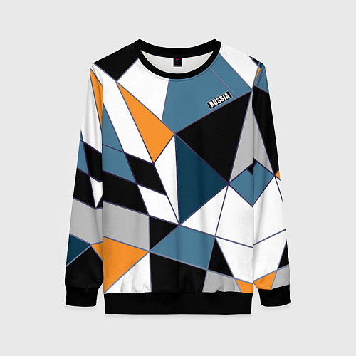 Женский свитшот Геометрический узор / 3D-Черный – фото 1