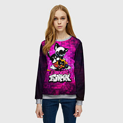 Свитшот женский Скид и Памп Skid and Pump, цвет: 3D-меланж — фото 2