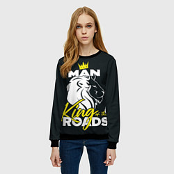 Свитшот женский Man king of the roads, цвет: 3D-черный — фото 2