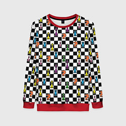 Женский свитшот Яркая шахматная доска