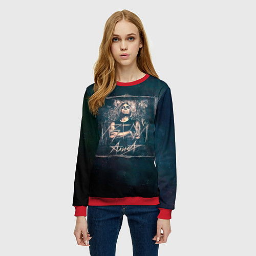 Женский свитшот Алиса - ИЗГОЙ / 3D-Красный – фото 3