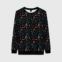 Женский свитшот Ноты паттерн