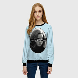 Свитшот женский Королева шахмат, цвет: 3D-черный — фото 2