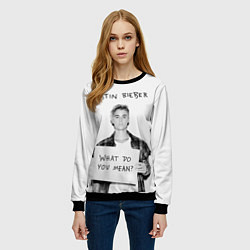 Свитшот женский JUSTIN BIEBER, цвет: 3D-черный — фото 2