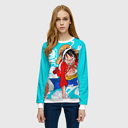 Свитшот женский Ван-Пис, Гому Гому но Ми, цвет: 3D-белый — фото 2