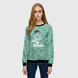 Свитшот женский Зима снежинки, цвет: 3D-черный — фото 2