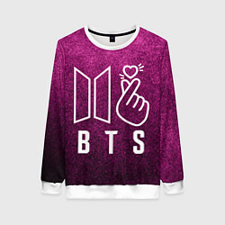 Свитшот женский BTS БТС K-Heart Z, цвет: 3D-белый