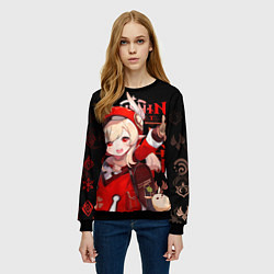 Свитшот женский Кли, Genshin Impact, цвет: 3D-черный — фото 2