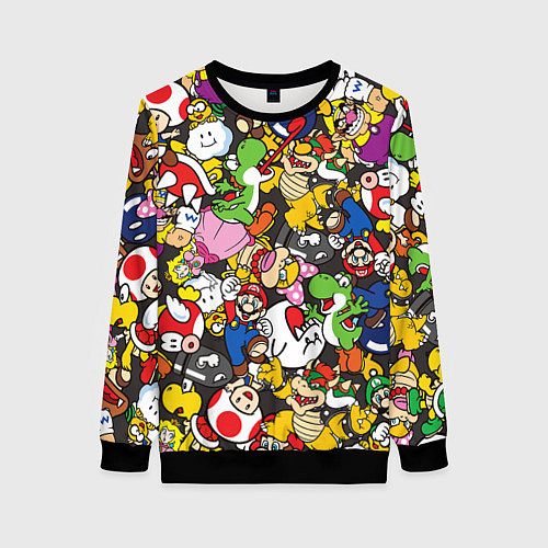 Женский свитшот Mario ALLSTARS / 3D-Черный – фото 1