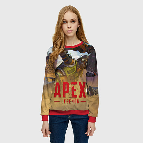 Женский свитшот Октейн в деле / 3D-Красный – фото 3