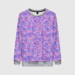Свитшот женский Сиреневая пиксельная абстракция, цвет: 3D-меланж