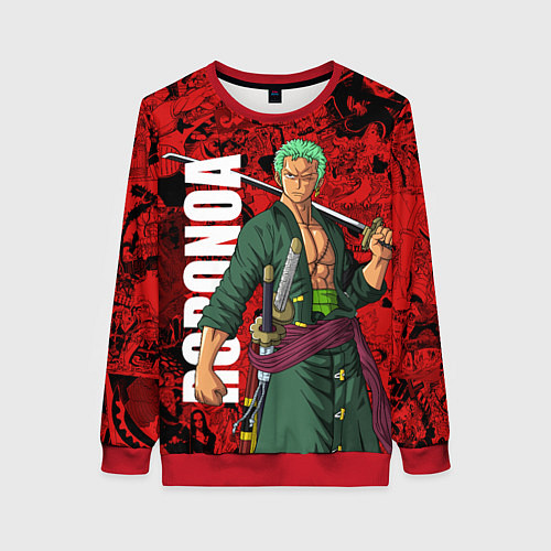 Женский свитшот Ророноа Зоро, One Piece / 3D-Красный – фото 1