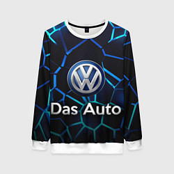 Свитшот женский Volkswagen слоган Das Auto, цвет: 3D-белый