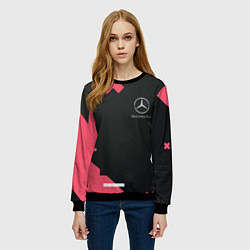 Свитшот женский Мерседес Mersedes, цвет: 3D-черный — фото 2