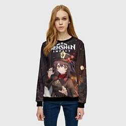Свитшот женский Hu Tao, цвет: 3D-черный — фото 2