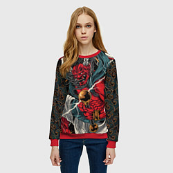 Свитшот женский БОГ ГРОМА РАЙДЗИН, цвет: 3D-красный — фото 2