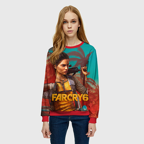 Женский свитшот Far Cry Dani Rojas / 3D-Красный – фото 3