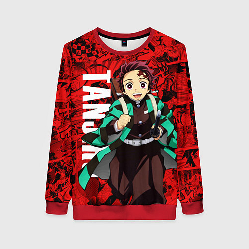 Женский свитшот Танджиро Камадо ,Клинок, рассекающий демонов / 3D-Красный – фото 1
