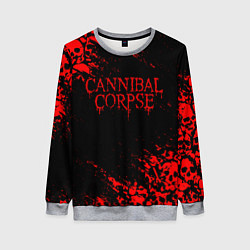 Свитшот женский CANNIBAL CORPSE КРАСНЫЕ ЧЕРЕПА, цвет: 3D-меланж