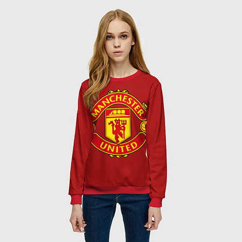 Женский свитшот Manchester United F C / 3D-Красный – фото 3