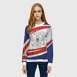 Свитшот женский Герб России, цвет: 3D-белый — фото 2