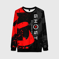 Свитшот женский GHOST OF TSUSHIMA ПРИЗРАК ЦУСИМЫ, цвет: 3D-черный