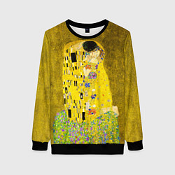 Женский свитшот Влюблённые поцелуй художник Климт