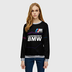 Свитшот женский BMW фанат, цвет: 3D-меланж — фото 2