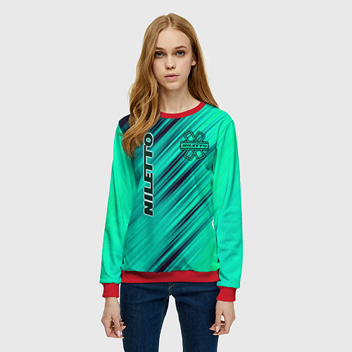 Женский свитшот Нилетто Niletto лого / 3D-Красный – фото 3