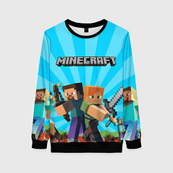 Свитшот женский МАЙНКРАФТ ГЕРОИ ИГРЫ MINECRAFT, цвет: 3D-черный