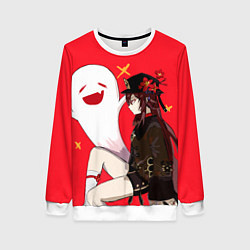 Свитшот женский Ху Тао Hu Tao Genshin Impact, цвет: 3D-белый