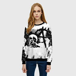 Свитшот женский Анархия гражданская оборона, цвет: 3D-черный — фото 2