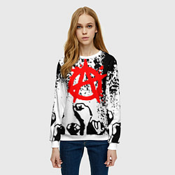 Свитшот женский АНАРХИЯ РЕВОЛЮЦИЯ,, цвет: 3D-белый — фото 2