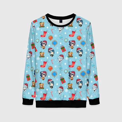 Женский свитшот GI Christmas Pattern / 3D-Черный – фото 1