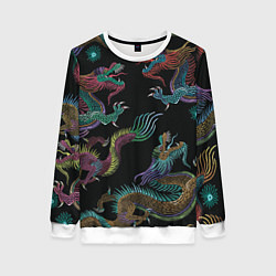 Женский свитшот Цветные драконы